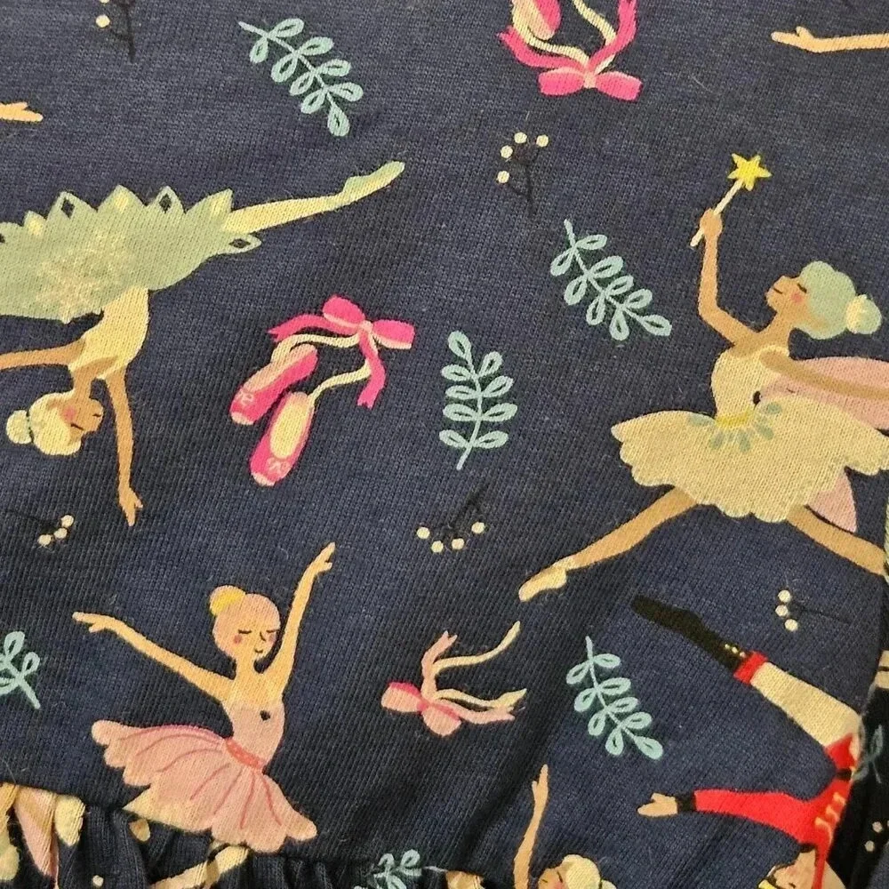 2T Blue Ballet Girls Winter Themed Long Sleeve Dress, Dress for Toddlers